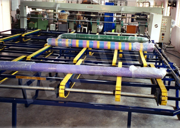 fabric rolls in conveyor