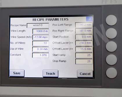 operator interface for wire winder